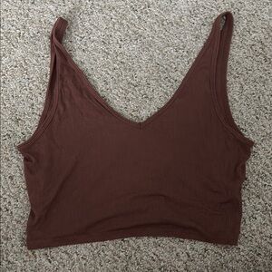 PacSun Brown Fitted Crop Tank Top